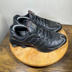 Nike Shox NZ Black Red Silver Mens Running Shoes 378341-017 Size 11.5 AS IS